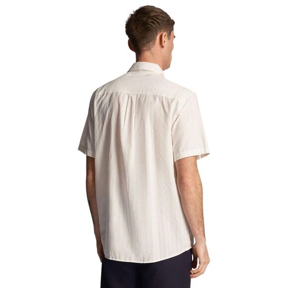 Lyle & Scott Mens Textured Short-Sleeved Shirt / White